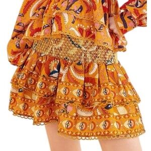 116. FARM RIO Palms Party Smocked Mini Skirt